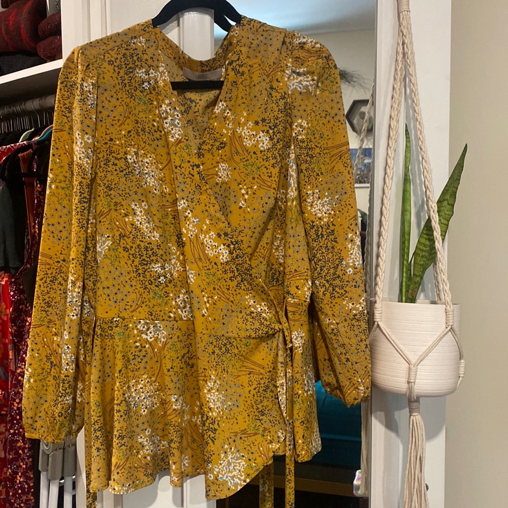 Loft plus peplum wrap blouse